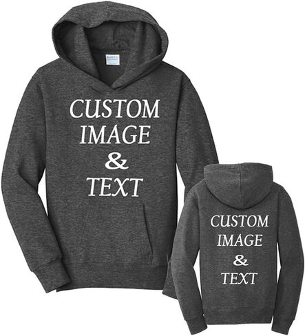 Personalize and Design Your Own Youth Custom Hooded Pullover, Upload Image Type Text, Custom Gifts in Kuwait