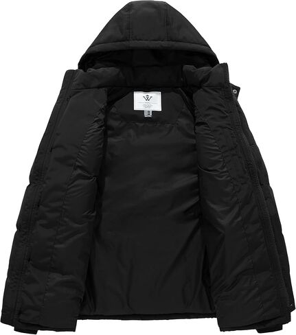 WenVen Men's Warm Puffer Jacket Thicken Padded Winter Coat with Detachable Hood in Saudi Arabia