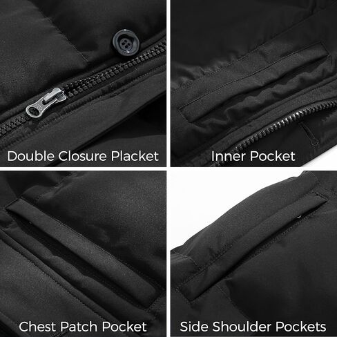 WenVen Men's Warm Puffer Jacket Thicken Padded Winter Coat with Detachable Hood in Saudi Arabia