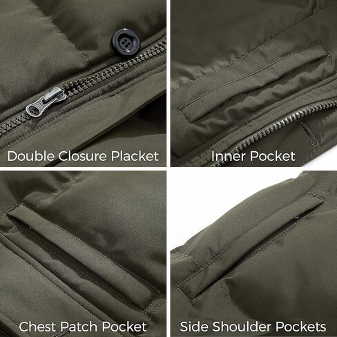 WenVen Men's Warm Puffer Jacket Thicken Padded Winter Coat with Detachable Hood in Kuwait