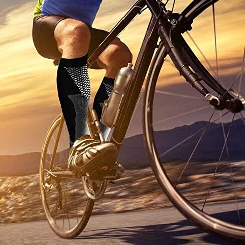 5 Pairs Compression Socks for Men Women 20-30 mmHg for Running Nurses Flight Pregnancy Christmas Gift in Saudi Arabia