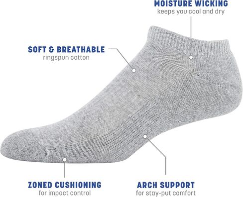 Gildan Men's Active Cotton No Show Socks, 10-Pairs in Saudi Arabia