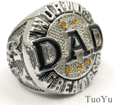 TuoYu Worlds Greatest DAD My #1 HERO Endless Love Ring Fathers Day Birthday Xmas Gift in Saudi Arabia
