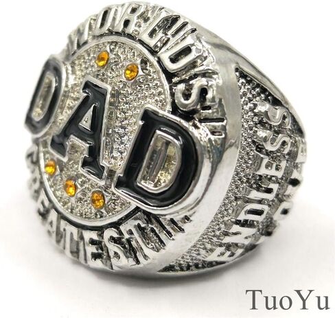 TuoYu Worlds Greatest DAD My #1 HERO Endless Love Ring Fathers Day Birthday Xmas Gift in Saudi Arabia