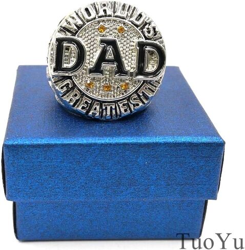TuoYu Worlds Greatest DAD My #1 HERO Endless Love Ring Fathers Day Birthday Xmas Gift in Saudi Arabia