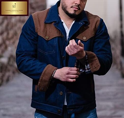 Alpaca Denim Jacket for Men. Only Denim with Alpaca Jacket worldwide! 100% Peruvian Alpaca. US size chart for a great fit! in Saudi Arabia