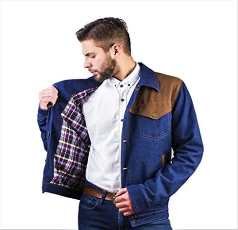 Alpaca Denim Jacket for Men. Only Denim with Alpaca Jacket worldwide! 100% Peruvian Alpaca. US size chart for a great fit! in Saudi Arabia