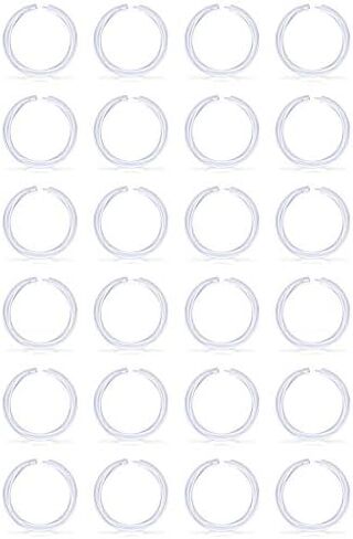 Lcolyoli 24PCS 18G Septum Retainer Clear Nose Hoop Rings Bioflex Cartilage Tragus Helix Earring Clicker Piercing Jewelry for Women Men 6-12mm Inner in Kuwait