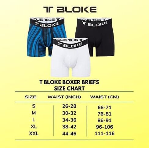 ملابس داخلية بوكسر رجالي من T Bloke مقاس XS إلى XXL متعددة الألوان للأولاد مع نسيج ماص للرطوبة وحزام خصر مرن. in Kuwait