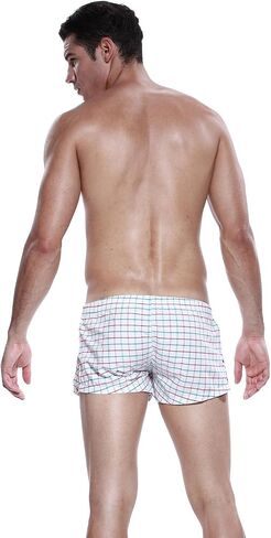 SEOBEAN Men's Low Rise Trunk Boxer Brief Shorts Lounge Underwear in Kuwait