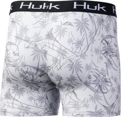 HUK mens | Dry Fit With Anti-Microbial Treatment Boxer Briefs, Palm Slam - Oyster, Large US in Saudi Arabia