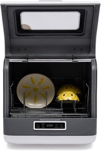Portable Countertop Dishwashers, Automatic Compact Dishwashers with 8 Washing Programs, Air-Dry Function Compact Dishwashers for Small Apartments, Dorms and RVs, 1200W (Black & Gold) in Kuwait