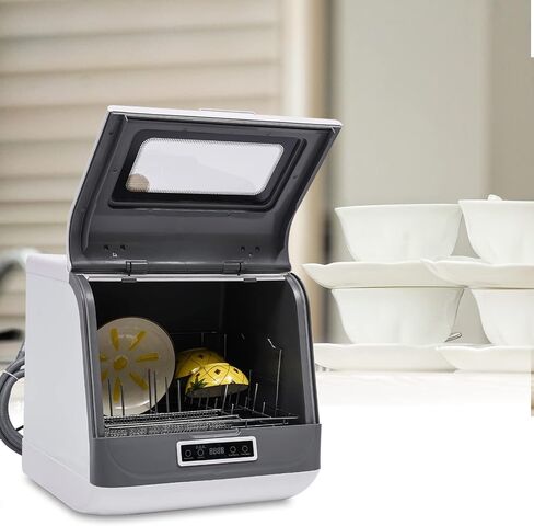 Portable Countertop Dishwashers, Automatic Compact Dishwashers with 8 Washing Programs, Air-Dry Function Compact Dishwashers for Small Apartments, Dorms and RVs, 1200W (Black & Gold) in Kuwait