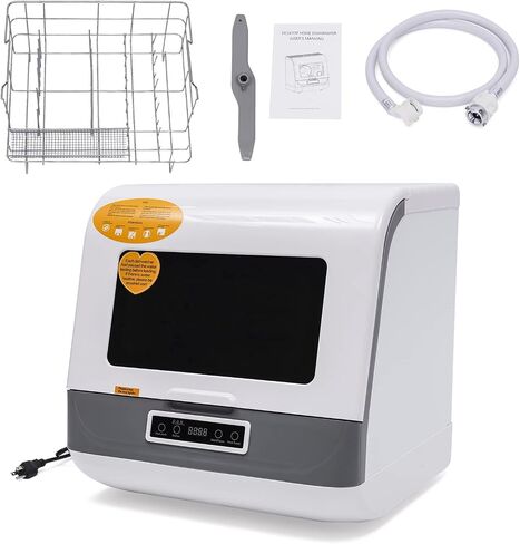 Portable Countertop Dishwashers, Automatic Compact Dishwashers with 8 Washing Programs, Air-Dry Function Compact Dishwashers for Small Apartments, Dorms and RVs, 1200W (Black & Gold) in Kuwait