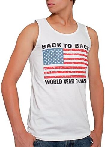Back To Back World War Champs USA Men's Tank Top White in Kuwait
