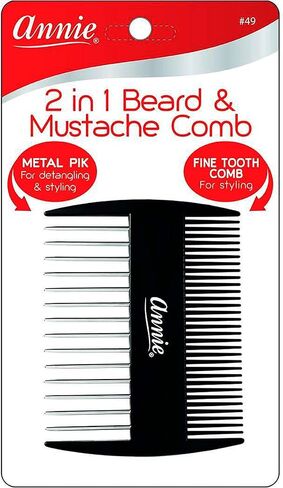 Annie 2 in 1 Beard & Mustache Comb Black in Saudi Arabia