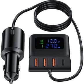 شاحن سيارة سريع بـ 4 منافذ من ACEFAST بحد أقصى 90 وات مع شاشة رقمية LED، ومحول محور USB متعدد المنافذ شحن سريع مع مخرج ولاعة سجائر 60 وات للهواتف المحمولة in Kuwait