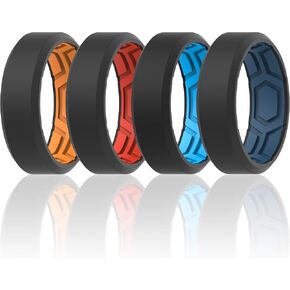 خاتم زفاف من السيليكون بأخاديد هوائية قابلة للتنفس للرجال من ThunderFit - 7 خواتم / 4 خواتم / حلقة واحدة in Kuwait