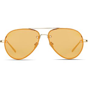 Oversized Aviator Sunglasses Vintage Retro Gold Metal Frame Colorful Lenses 62mm