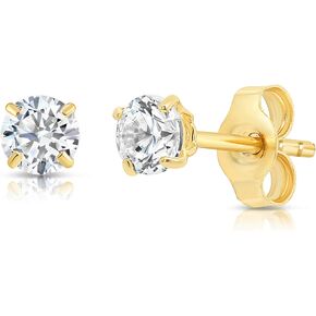 14k Yellow Gold 3MM Simulated Birthstone Stud Earrings with Butterfly Push backings, Available in 12 colors in Saudi Arabia