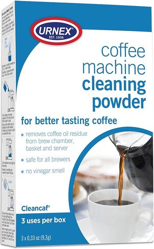 Urnex Coffee Maker and Espresso Machine Cleaner Cleancaf Powder - 3 Packets - Safe On Keurig Delonghi Nespresso Ninja Hamilton Beach Mr Coffee Braun in Saudi Arabia