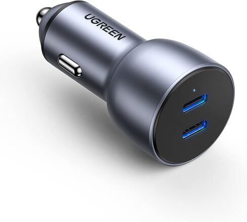 شاحن سيارة يو جرين USB C، شاحن سيارة 40 وات من النوع C PD 20 وات وPD 20 وات محول شاحن سيارة سريع مزدوج المنفذ متوافق مع iPhone 14/13/12/11، iPad Pro/Mini/Air، Galaxy S22/S21/S20/S10/Note 20، بكسل 5/4/3 in Saudi Arabia