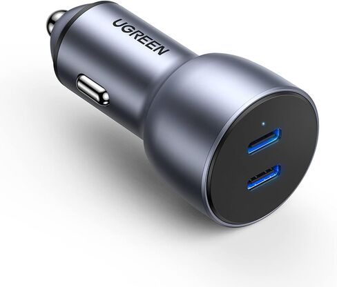 شاحن سيارة يو جرين USB C، شاحن سيارة 40 وات من النوع C PD 20 وات وPD 20 وات محول شاحن سيارة سريع مزدوج المنفذ متوافق مع iPhone 14/13/12/11، iPad Pro/Mini/Air، Galaxy S22/S21/S20/S10/Note 20، بكسل 5/4/3 in Saudi Arabia