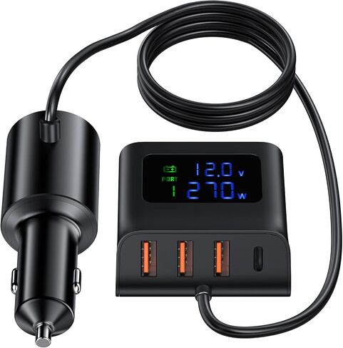 شاحن سيارة سريع بـ 4 منافذ من ACEFAST بحد أقصى 90 وات مع شاشة رقمية LED، ومحول محور USB متعدد المنافذ شحن سريع مع مخرج ولاعة سجائر 60 وات للهواتف المحمولة in Kuwait