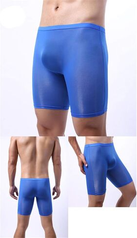 Andongnywell Men's Silky Underwear Sexy Seamless Boxer Briefs Breathable Ice Silk Boxer Knickers Seamless in Saudi Arabia