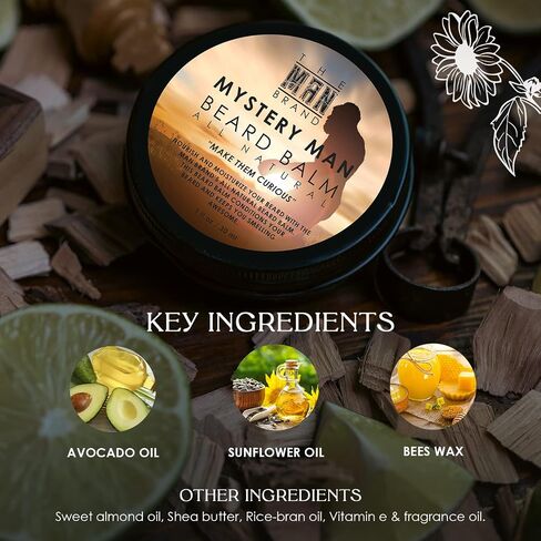 Beard Balm for Men - Natural Beeswax Based Conditioning Balm for Beard Care - Scented Beard Balm for Styling in a Round Screw Top Tin (BUSINESS AS USUAL, 1 oz / 30 ml) in Kuwait