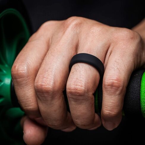 خاتم زفاف من السيليكون بأخاديد هوائية قابلة للتنفس للرجال من ThunderFit - 7 خواتم / 4 خواتم / حلقة واحدة in Saudi Arabia