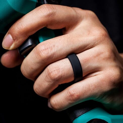 خاتم زفاف من السيليكون بأخاديد هوائية قابلة للتنفس للرجال من ThunderFit - 7 خواتم / 4 خواتم / حلقة واحدة in Saudi Arabia