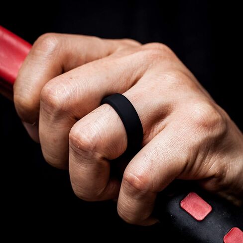 خاتم زفاف من السيليكون بأخاديد هوائية قابلة للتنفس للرجال من ThunderFit - 7 خواتم / 4 خواتم / حلقة واحدة in Saudi Arabia