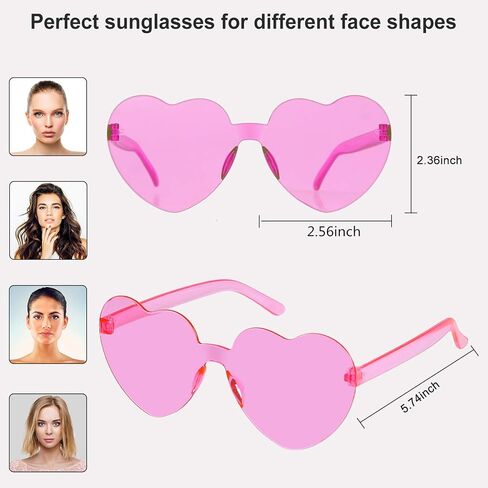 Virtue morals Heart Shape Sunglasses for Valentine Mardi Gras Summer Women's Party Favor in Saudi Arabia