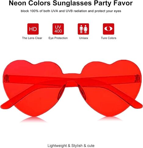 Virtue morals Heart Shape Sunglasses for Valentine Mardi Gras Summer Women's Party Favor in Saudi Arabia