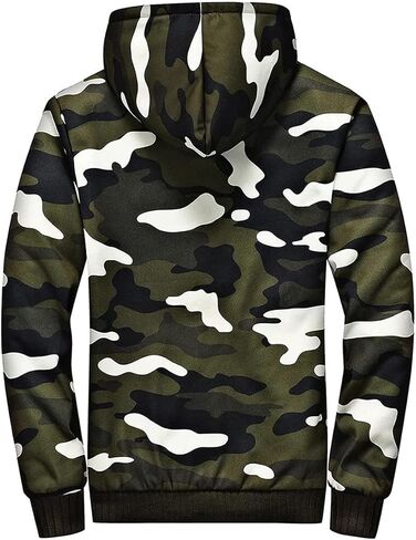 Maener Men's Hoodies Sherpa Lined Hooded Fleece Heavyweight Jacket Winter Thick Warm Sweatshirt Full Zip Coat Outerwear in Kuwait