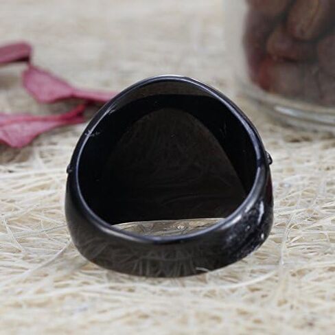 Mokiss Mens Black Plated Stainless Steel Mason Masonic Freemason Ring Band in Saudi Arabia