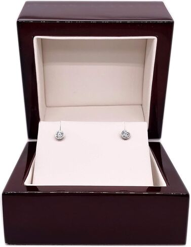 1/4 Carat Lab Grown Diamond Round Stud Earrings in 14k Gold (G-H, SI1-SI2, cttw) Bezel Set Screw Back by Diamond Wish in Saudi Arabia