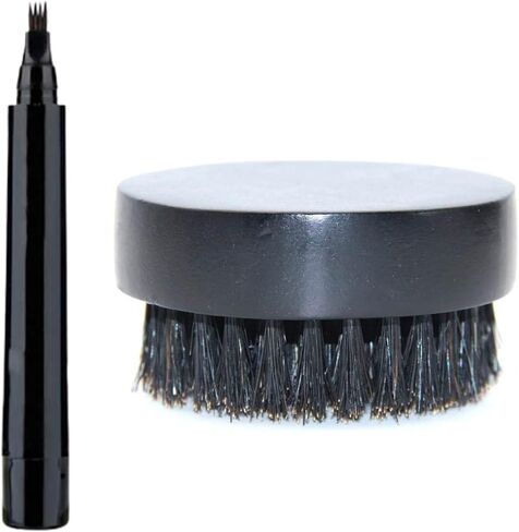 Natural Beard Pencil Filler pen for Men Beard Moustache, Water Proof Long Lasting Coverage, Repair Shape, Effective Enhance Facial Hair (BLACK) in Saudi Arabia