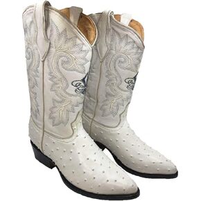 Dona Michi Men's Cowboy Boots Ostrich Print Leather Western Rodeo Botas Liga de Avestruz in Kuwait
