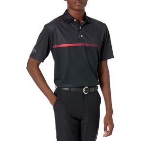 تي شيرت بولو رجالي بأكمام قصيرة من Callaway ذو تصميم عصري مخطط على الصدر in Saudi Arabia