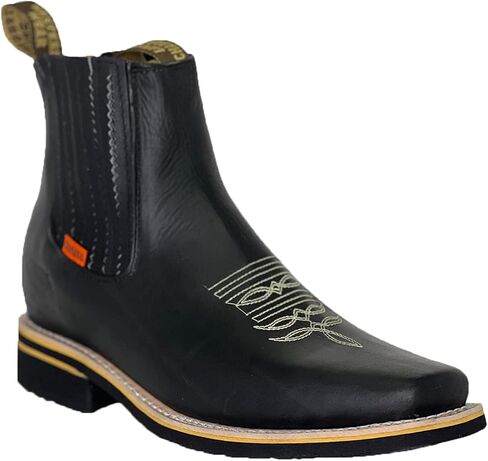 Mens Short Ankle Western Rodeo Cowboy Boots El Chaparral Botin Rodeo punta cuadrada Genuine Leather in Saudi Arabia