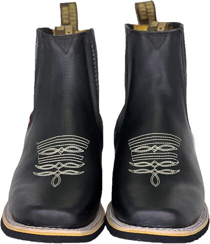 Mens Short Ankle Western Rodeo Cowboy Boots El Chaparral Botin Rodeo punta cuadrada Genuine Leather in Saudi Arabia