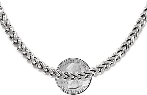 Savlano 925 Sterling Silver Rhodium Plated 3.5MM, 5.5MM Franco Square Box Chain Bracelet for Men-Made In Italy Comes with Savlano Gift Box in Saudi Arabia