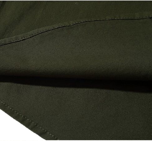 Ymosrh Button Down Shirt Men Men's Casual Embroidery Military Pure Color Pocket Long Sleeve Shirt Tops Shirt in Kuwait