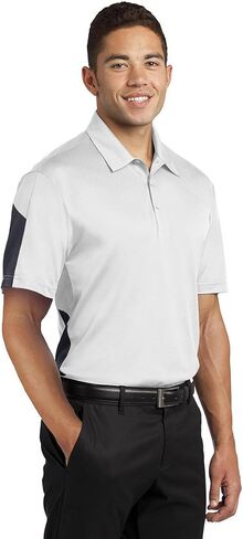 SPORT-TEK Men's PosiCharge Active Textured Colorblock Polo in Kuwait