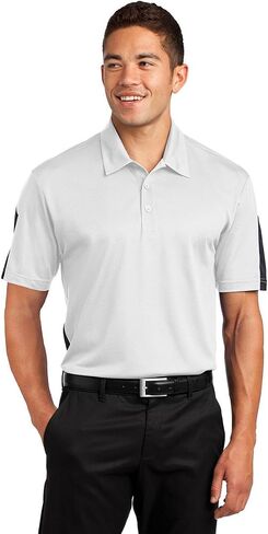 SPORT-TEK Men's PosiCharge Active Textured Colorblock Polo in Kuwait