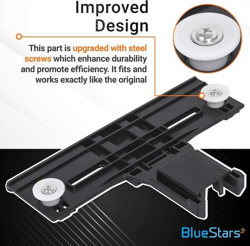 [UPGRADED] 2-Pack W10350375 Dishwasher Top Rack Adjuster 1.25" Diameter Wheels STEEL Screws Replacement Part by BlueStars - For Whirlpool Kenmore - Replaces AP5957560 W10712395 3516330 AP595756 in Saudi Arabia