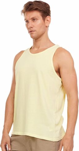 Pure Essence 2 Pack Garment Dyed Tank Tops for Men - Casual T-Shirts Ideal for Gym, Workout, Jogging, Beach, or Everyday Wear in Saudi Arabia