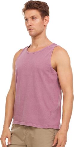 Pure Essence 2 Pack Garment Dyed Tank Tops for Men - Casual T-Shirts Ideal for Gym, Workout, Jogging, Beach, or Everyday Wear in Saudi Arabia